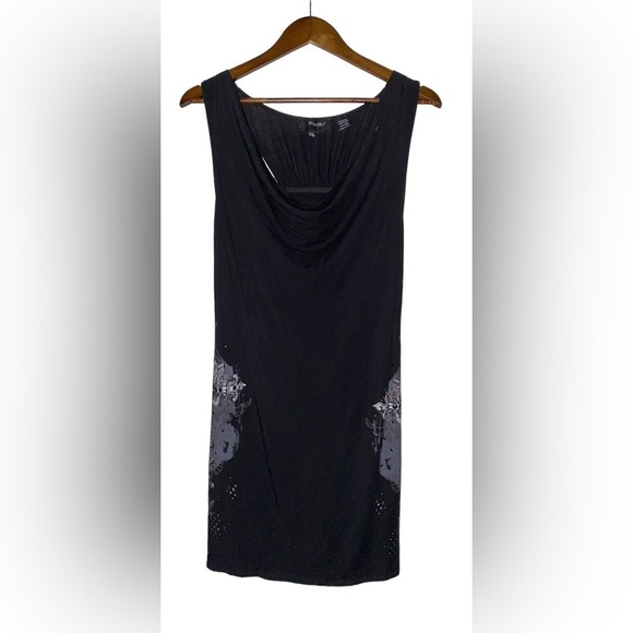Miss Me Racerback Mini Tank Dress‎ Fairy Grunge Goth Whimsigoth Women L Stretch - Picture 1 of 7